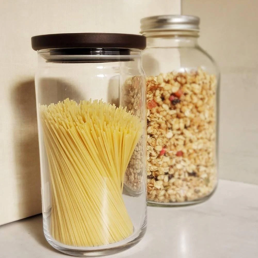 Aderia Stackable Glass Canister Large Kitchen Storage Container 1090ml - Image 3