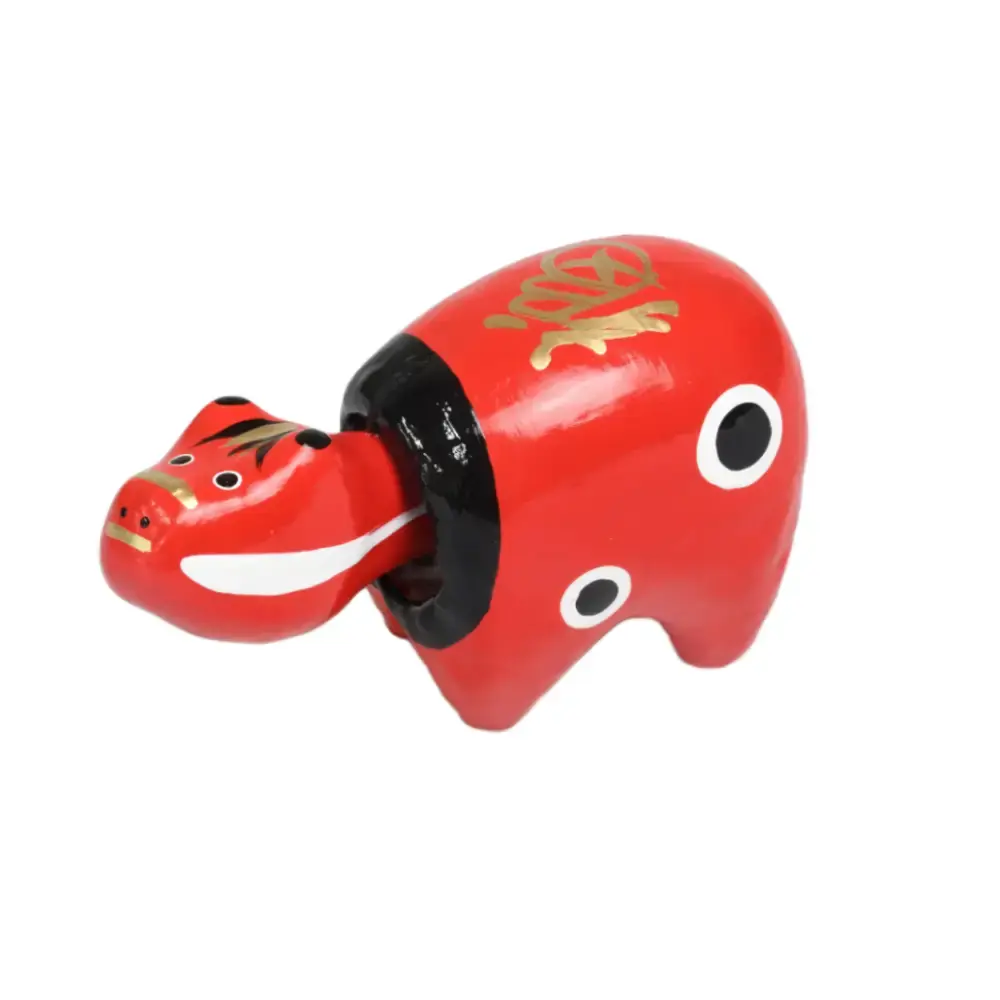 Akabeko Red Lucky Cow Figurine Handcrafted Japanese Home Decor
