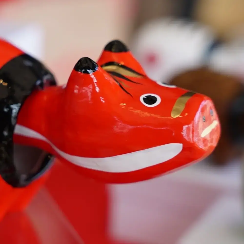 Akabeko Red Lucky Cow Figurine Handcrafted Japanese Home Decor Small - Image 2