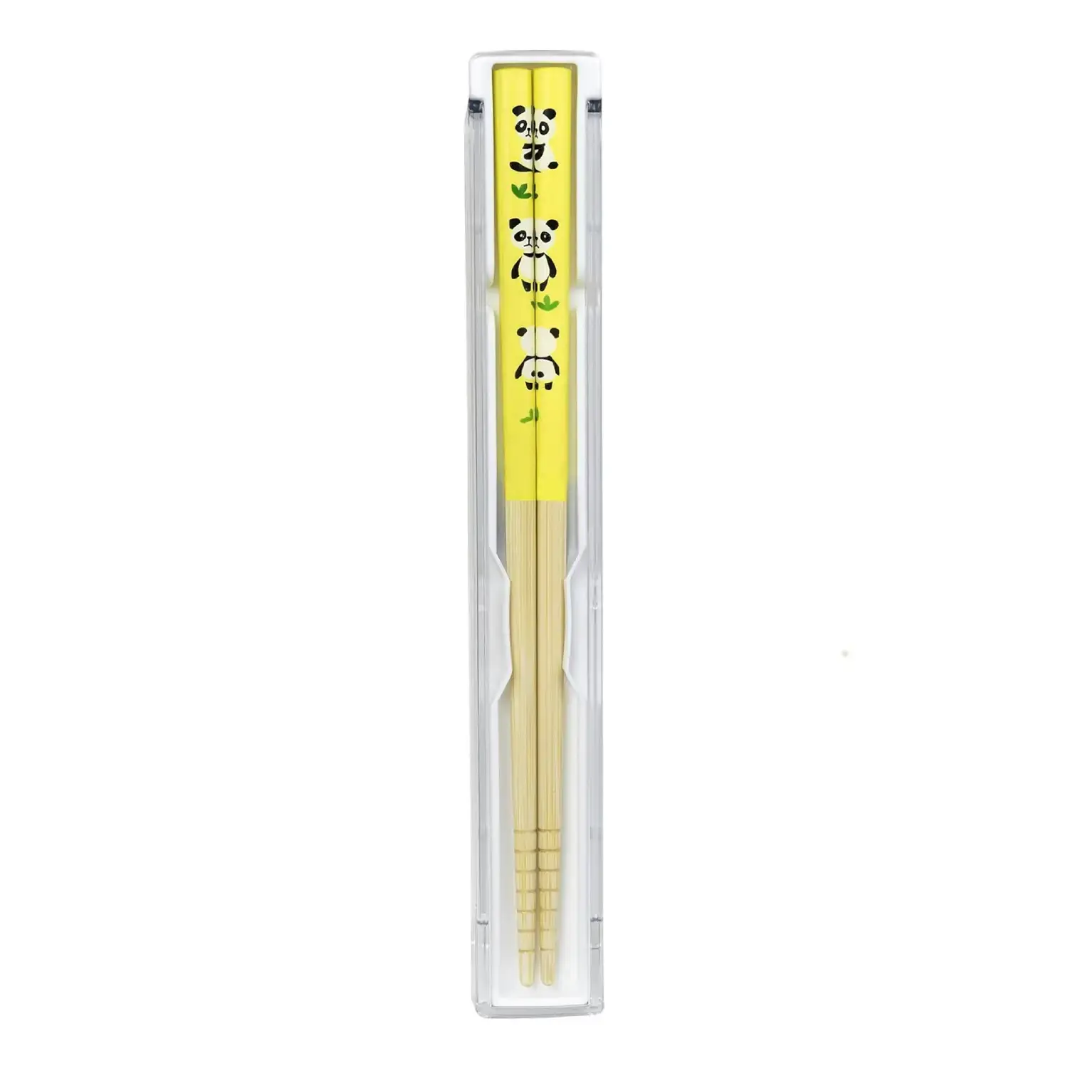 Bamboo Kid's Chopsticks With Case Dishwasher Safe Panda Design 19.5cm