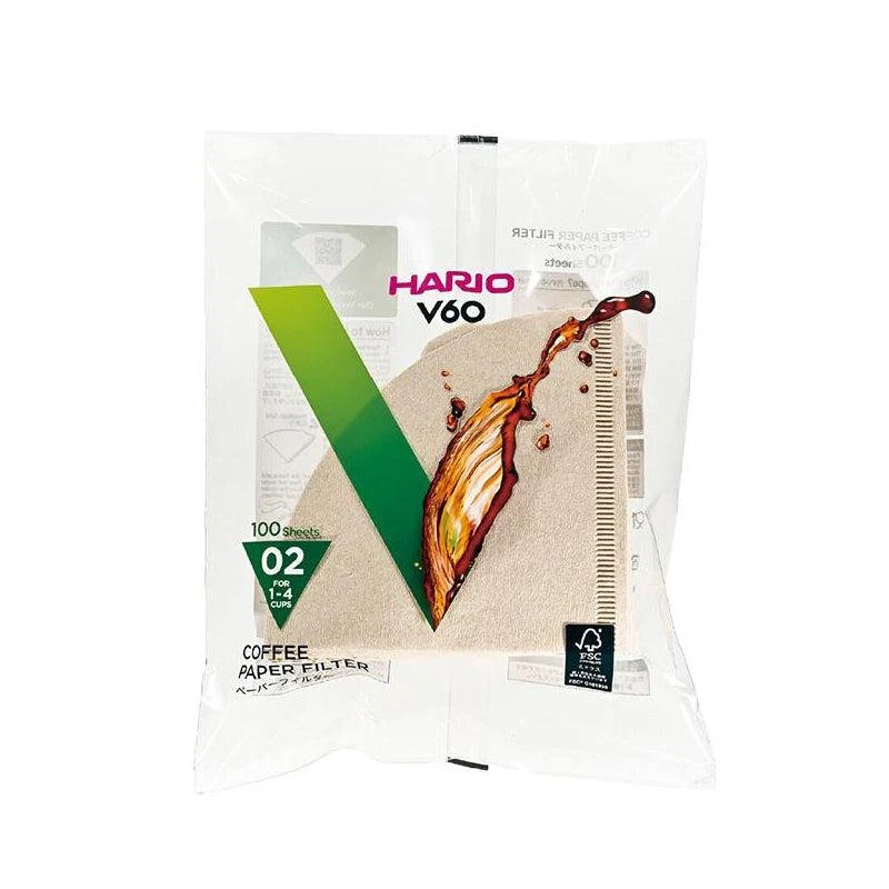 Hario V60 Coffee Filter Paper Size 02 Natural Brown VCF-02-100M
