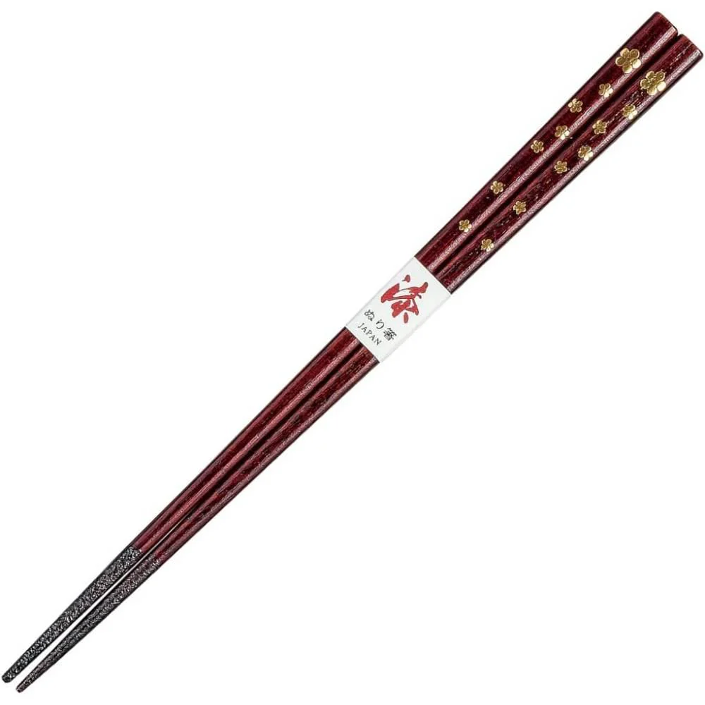 Isuke Lacquered Wooden Japanese Chopsticks Vermilion Red - Image 2