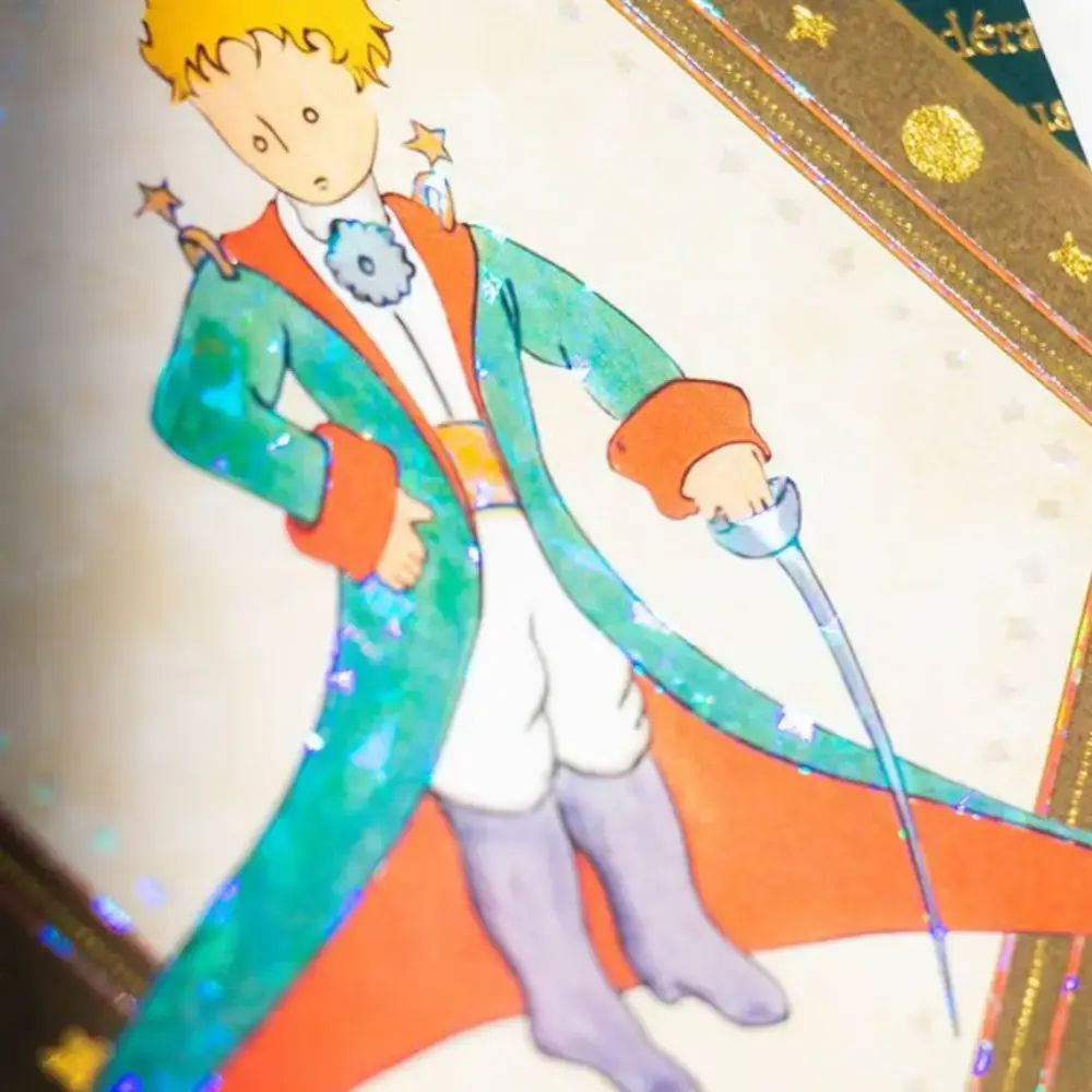 Le Petit Prince Gold Foil-Stamped Postcard The Little Prince Design - Image 2