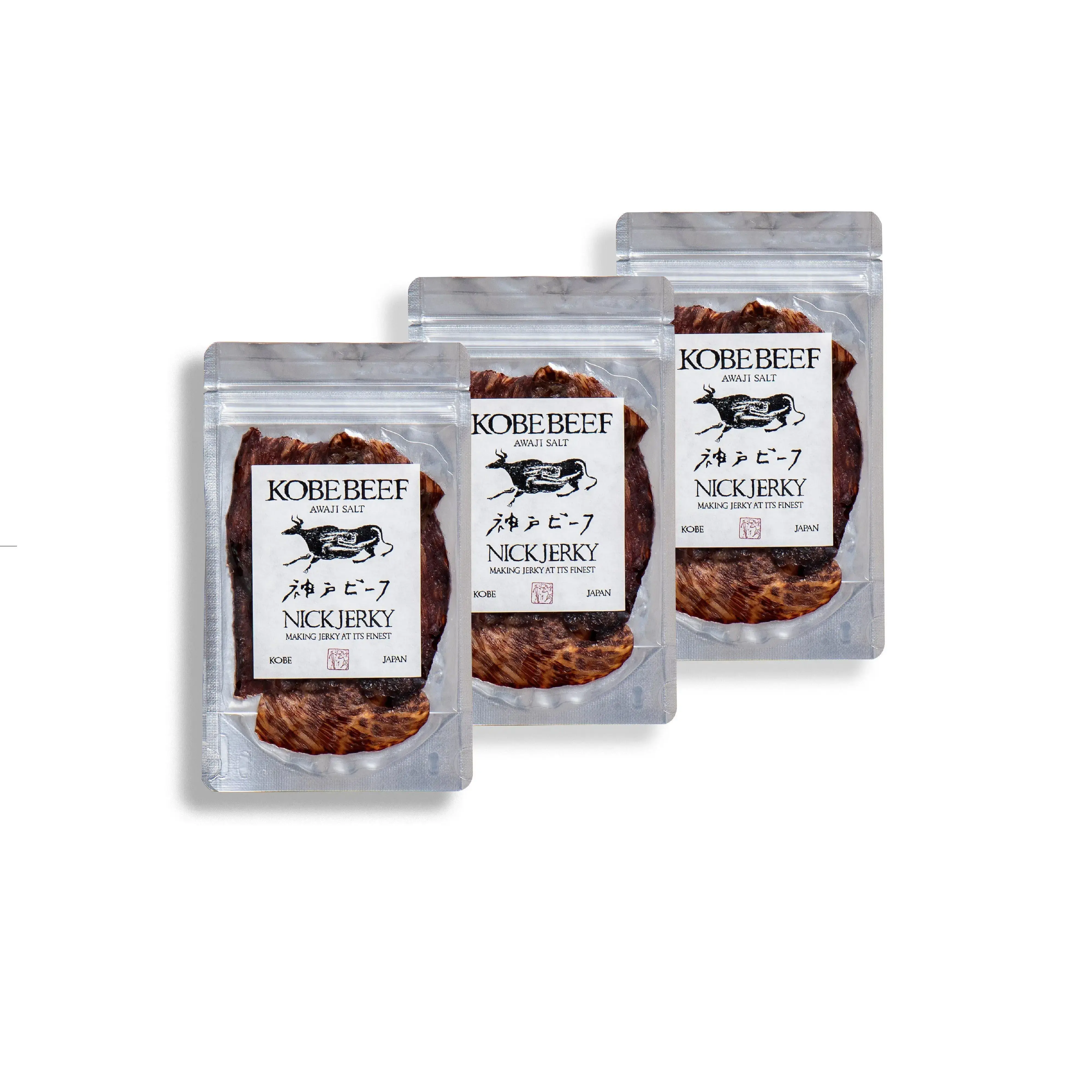 Nick Jerky Wagyu Beef Jerky Japanese Kobe Beef Jerky (Pack of 3)
