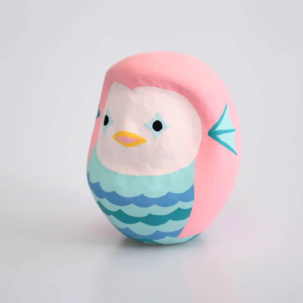 Shirakawa Daruma Amabie Daruma Handmade Cute Pink Yokai Doll 8.5cm - Image 2