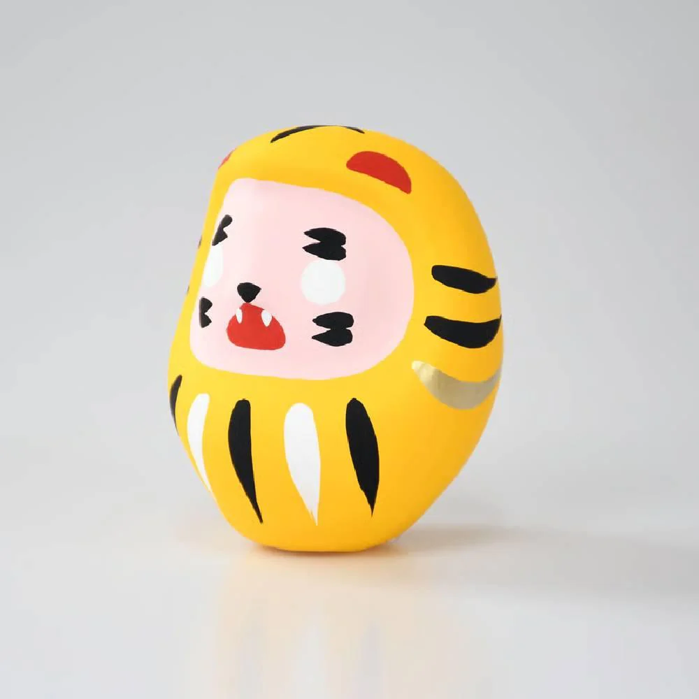 Shirakawa Daruma Yellow Tiger Daruma Doll Cute Tiger Good Luck Charm 8.5cm - Image 2