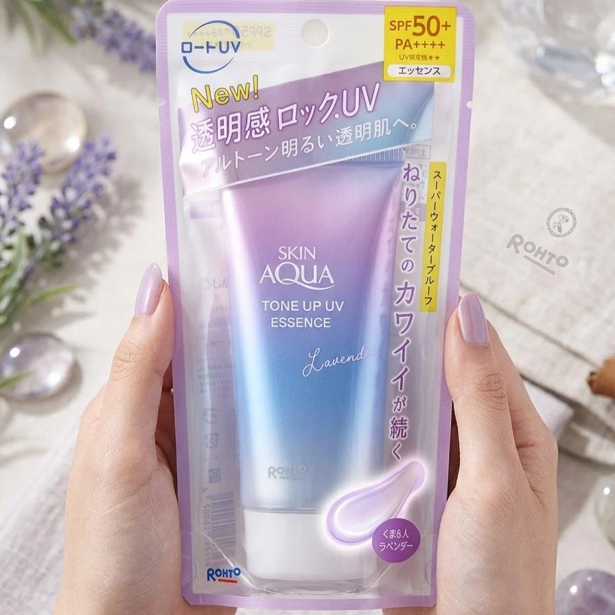 Skin Aqua Tone Up UV Essence Tinted Sunscreen Lavender SPF50+ 70g - Image 3